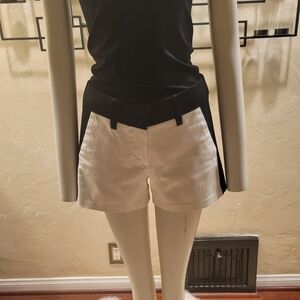 Elegant Black and White Tuxedo Style Shorts